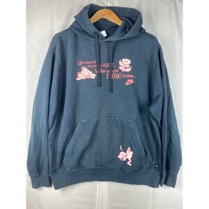 Nike Sportswear Hoodie Open Concept Mens sz Large Gnome Black DX1069-010